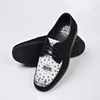 America Popping Trend Cowhide Top Layer Color Blocking Shoe Korea Pop Square Head Rubber Bottom Genuine Leather Hip Hop Shoes 1