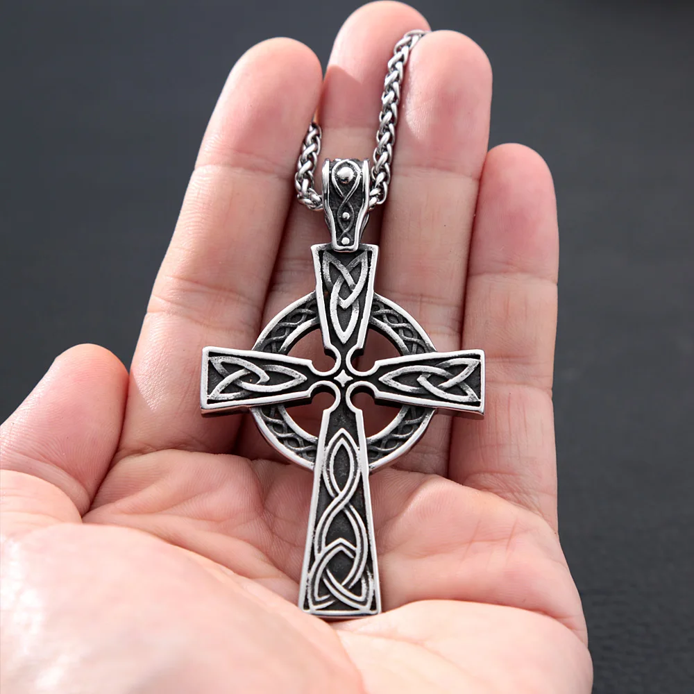 Mens Celtic Cross Necklace