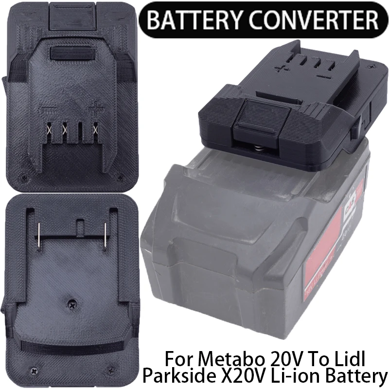 Battery Adapter for Lidl Parkside X20V Li-Ion Tools Converts to Metabo 20V Li-Ion Battery Adapter Power Tool Accessory