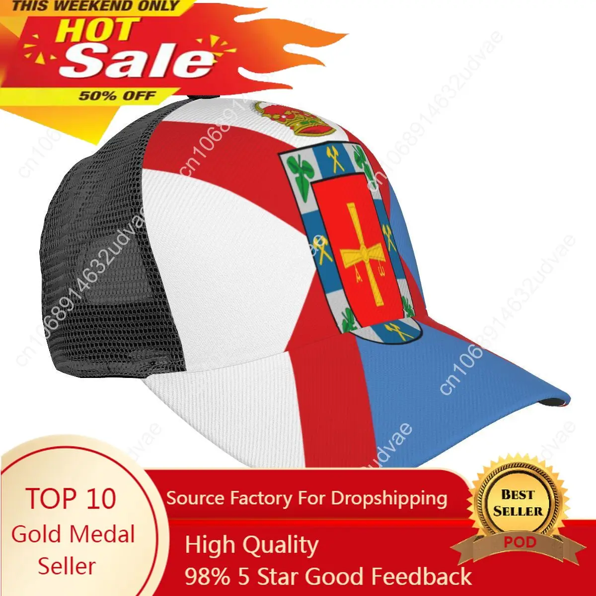 

Unisex Cap Casual Mesh Baseball Cap El Bierzo Flag Adjustable Snapback Hat For Hip Hop Trucker Cap