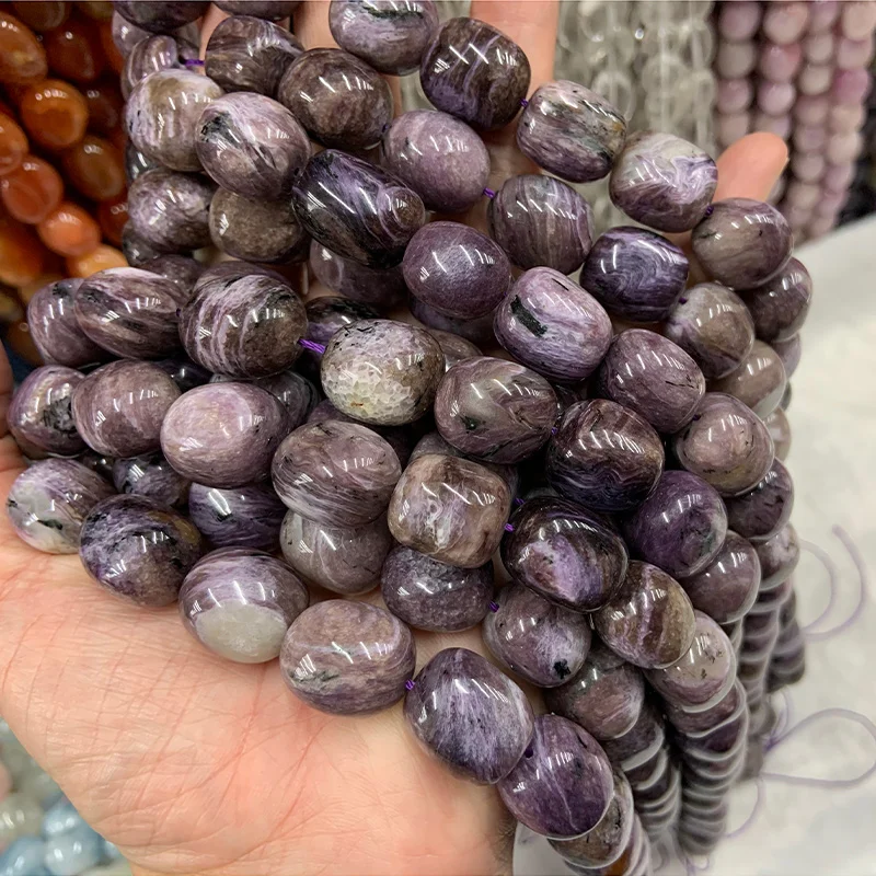 Natural Charoite Morgan Aquamarine Stone Beads 15'' Freeform