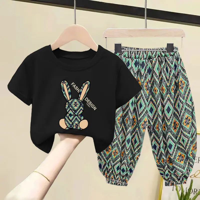 Kinder Kleidung setzt Jungen Mädchen 2023 Sommer Mutter Kinder Kleidung Baumwolle T-Shirt Kurzarm Hose 2 stücke Anzug Baby kleidung