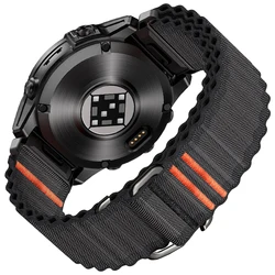 Alpine Loop Nylon Quick Fit Watch Band Strap - QuickFit 26mm (Black Gray)