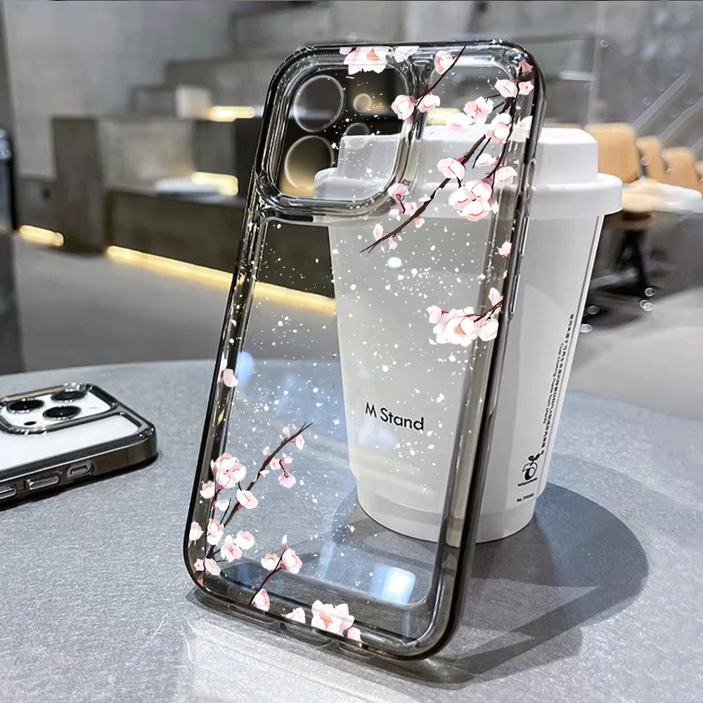 Lotus Flower Transparent Shockproof Phone Case