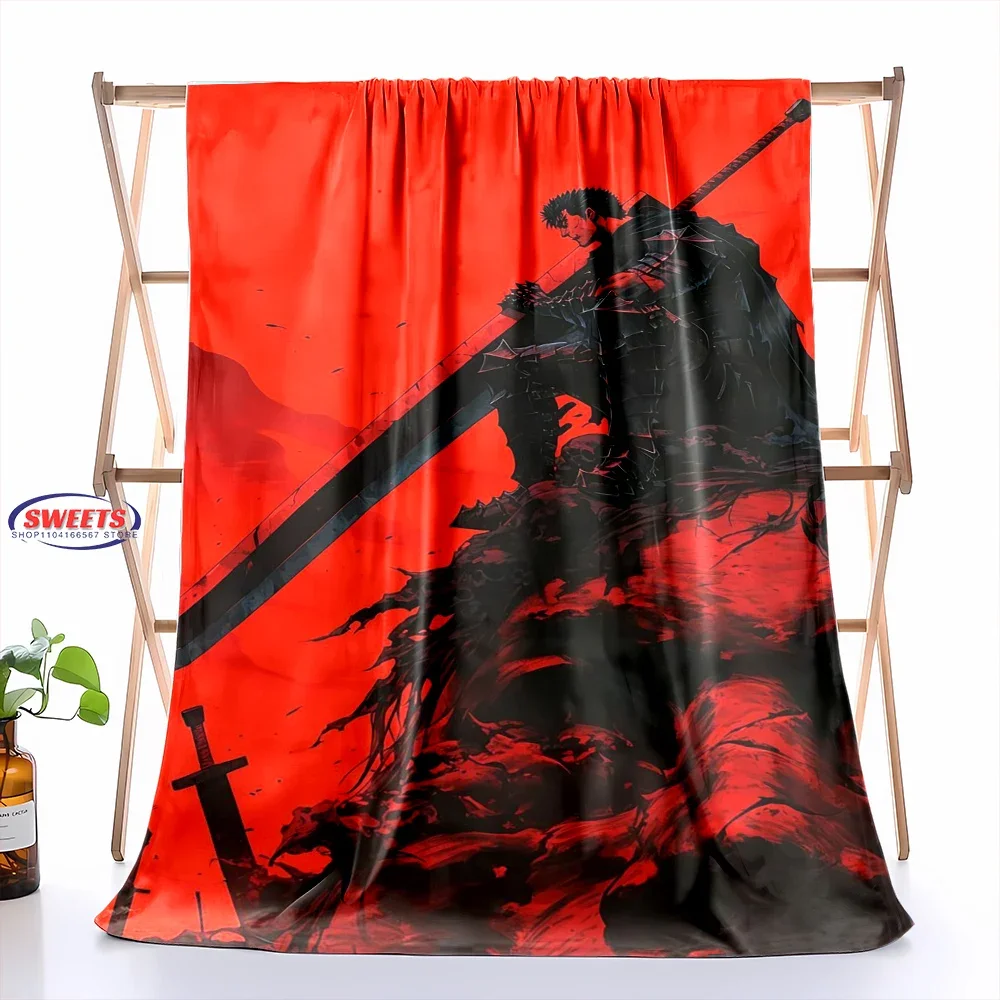 NEW! 3D Classic B-Berserk Soft Flannel Blanket for Bed Bedroom Sofa Picnic,Warm Throw Blanket for Cover Outdoor Leisure Nap Trip 6