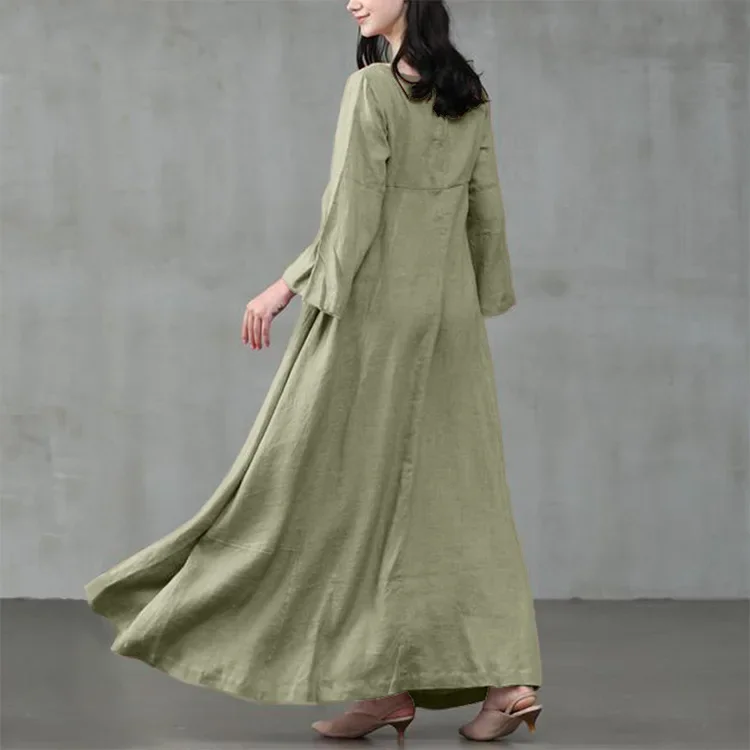Robe Longue Médiévale Femme en Coton – photo 13
