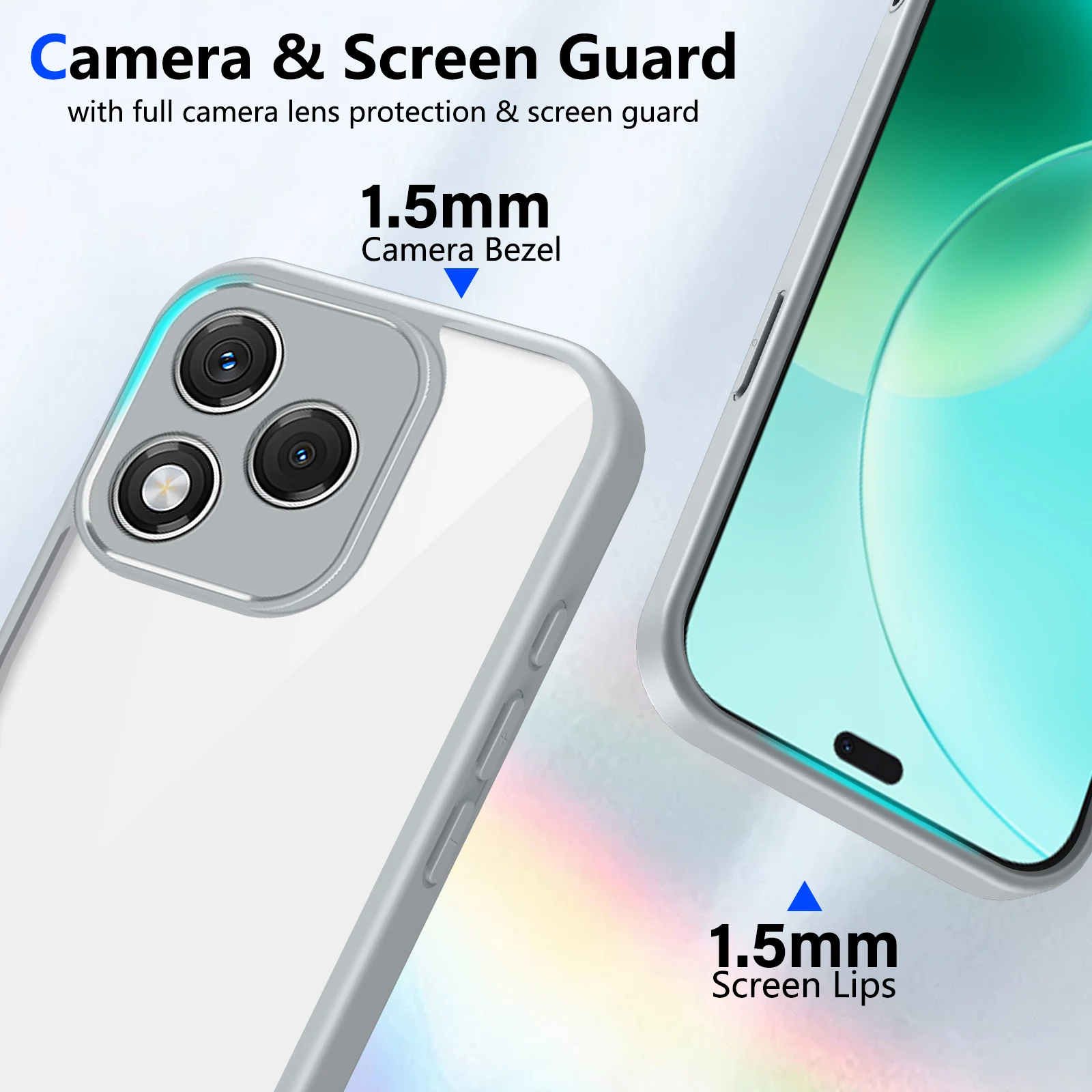 Clear Matte Silicone Bumper Phone Case with Air Cushion Shockproof Protection