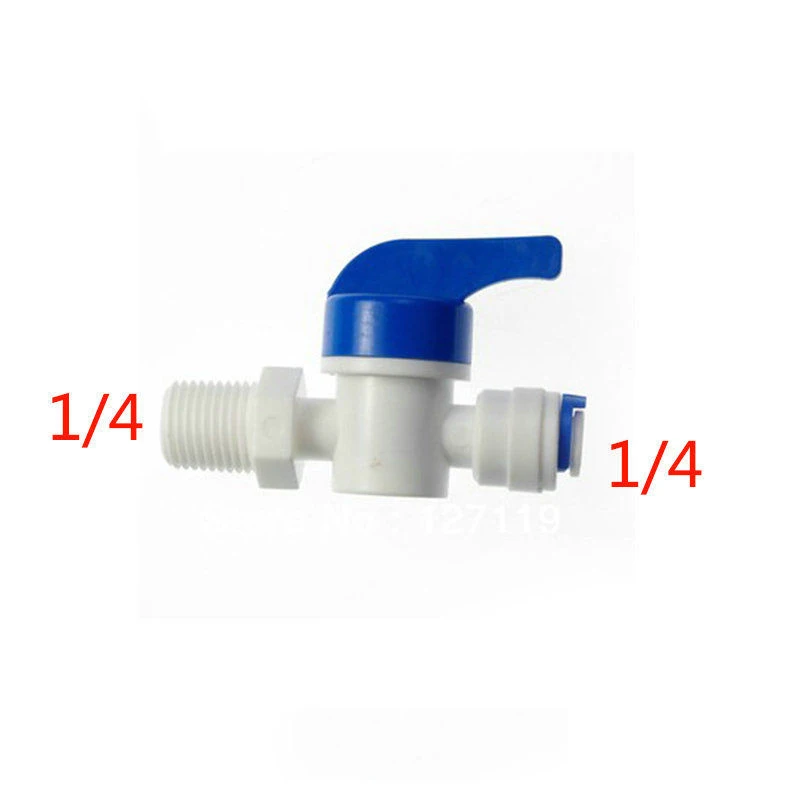 2 Pcs 1/4 Male-1/4 Tube Ball Valve Swicth RO Water