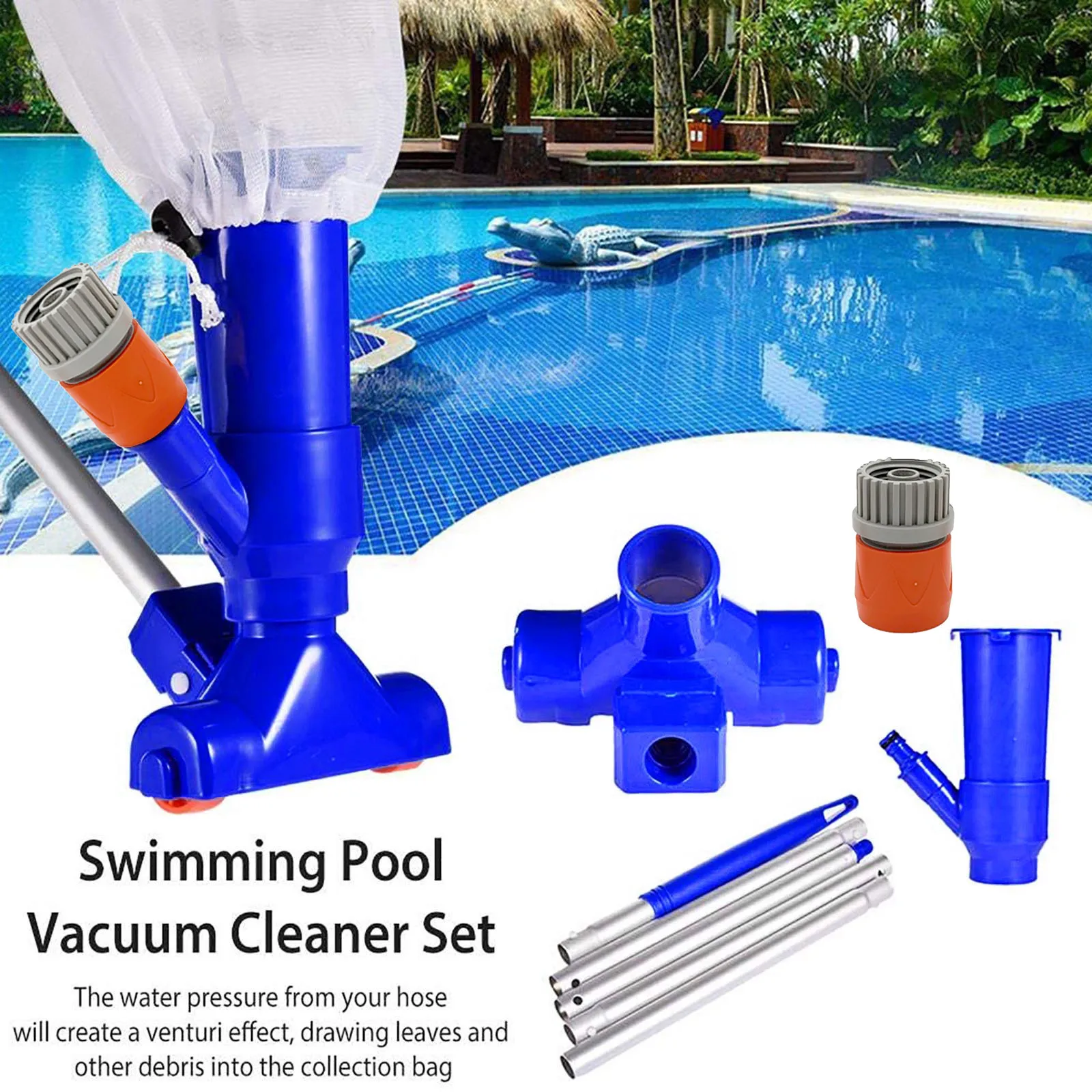 

Outdoor Pool Vacuum Cleaning Kit Clean Pool Bottoms Net Pool Filter Swimming Pool Vacuum Cleaner Set Skimmer Pool Cleaning Tools