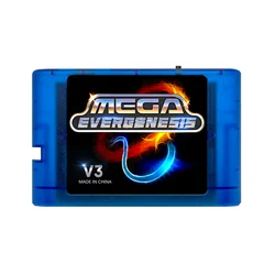 Mega Genesis V3 Pro: 3000 - in - 1 Retro Gaming Experience with 4GB TF Card - MD V3 (Blue)