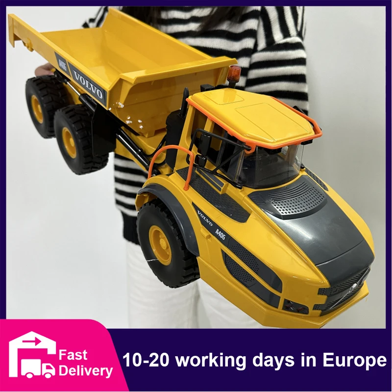 

2.4G RC Car Double E E5911:20 Alloy Dump Truck Engineering Vehicle A40G Remote Control Car Kid Toys for Boys Children Xmas Gift