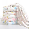 Baby Blankets 6 Layers 100% Cotton Gauze Breathable Infant Wrap Soft Absorbent Newborn Swaddle Blankets Cartoon Baby Bath Towel 4
