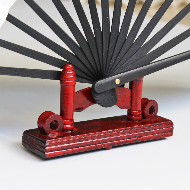 Chinese Style Hand Wood/Silk/Paper/Lace Folding Fan Stand Display Base Holder