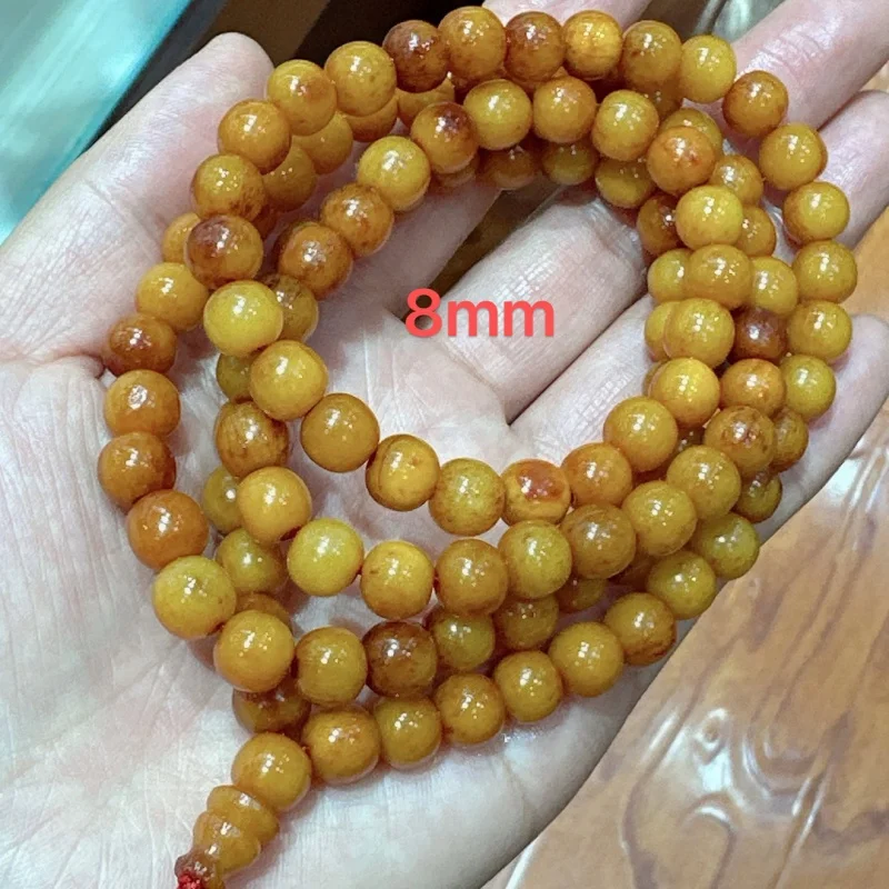 

Tibetan Style Old Yak Bone Multi-Circle Bracelet 108 Linggu Buddha Beaded Necklace Ornament Random Delivery