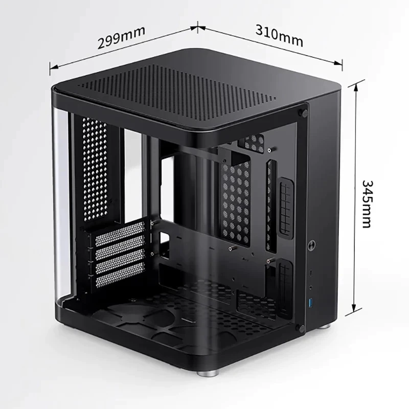 JONSBO TK-1 White/Black chassis MATX hyperbolic transparent sea view room supports 240 water-cooled gaming small chassis