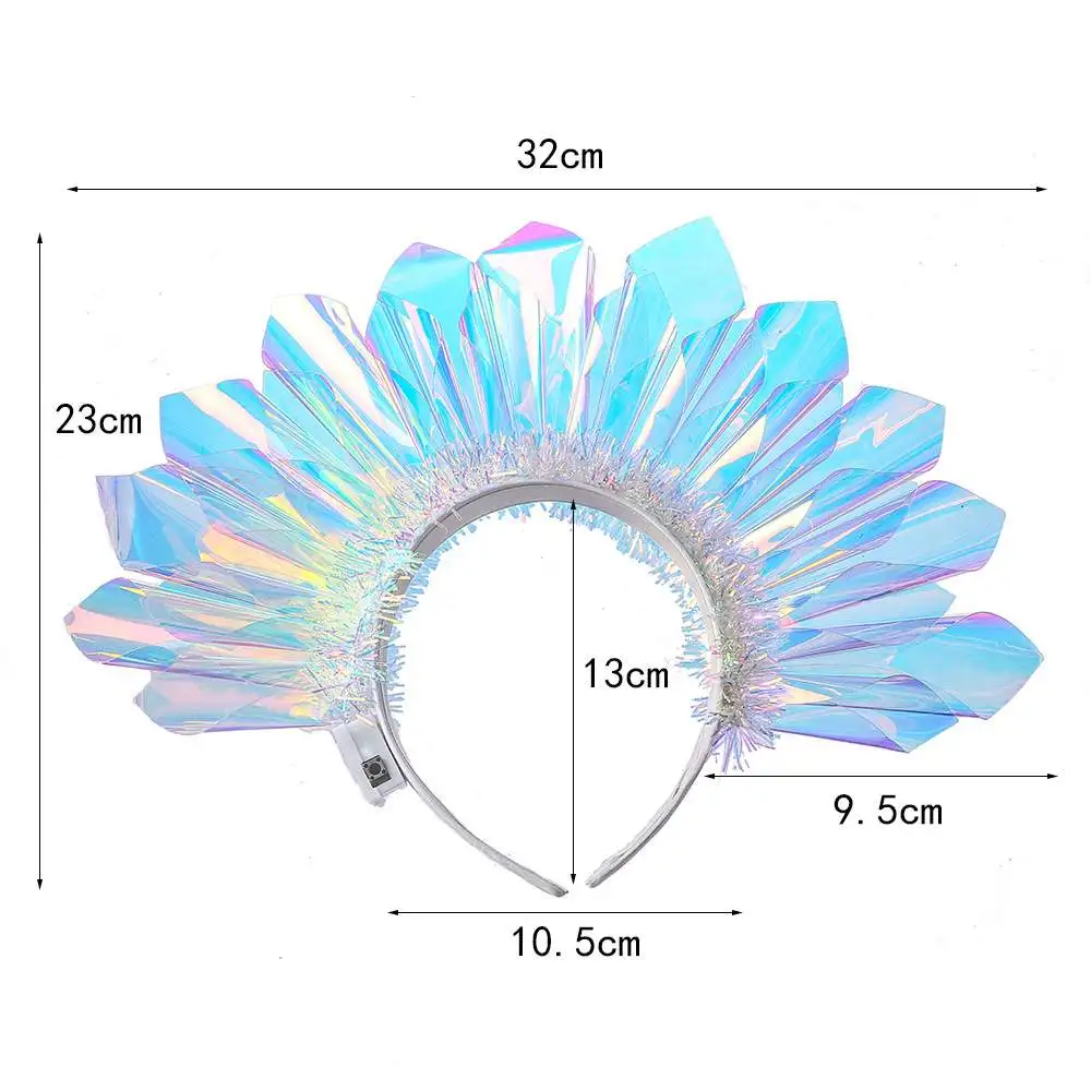 LED Glowing Crown Headband - Luminous Party Headdress for Nightclub Cosplay