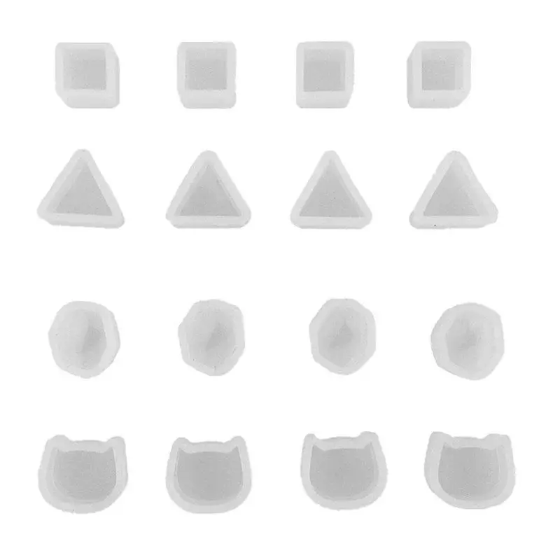 

16Pcs Tiny Silicone Jewelry Earring Necklace Pendant Mold Casting Jewelry Tools