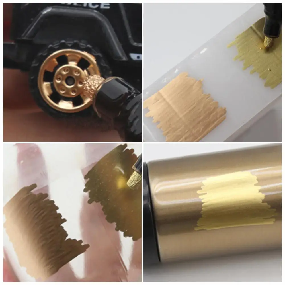 Bronze Chrome Marker Pen Permanent Liquid Paint Pens for Diy Art Projects Mirror Chrome Marker Golden Silver Bronze Colors