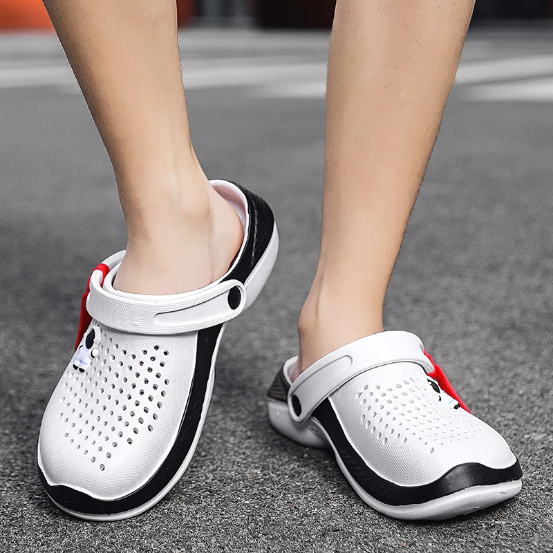 Brand Men Sandals Lightweight EVA Hole Casual Shoes Man Clogs Lovers Home Garden Outdoor Summer Beach Flat Men's Slippers hole shoes,leather sandals,sports slippers,garden shoes