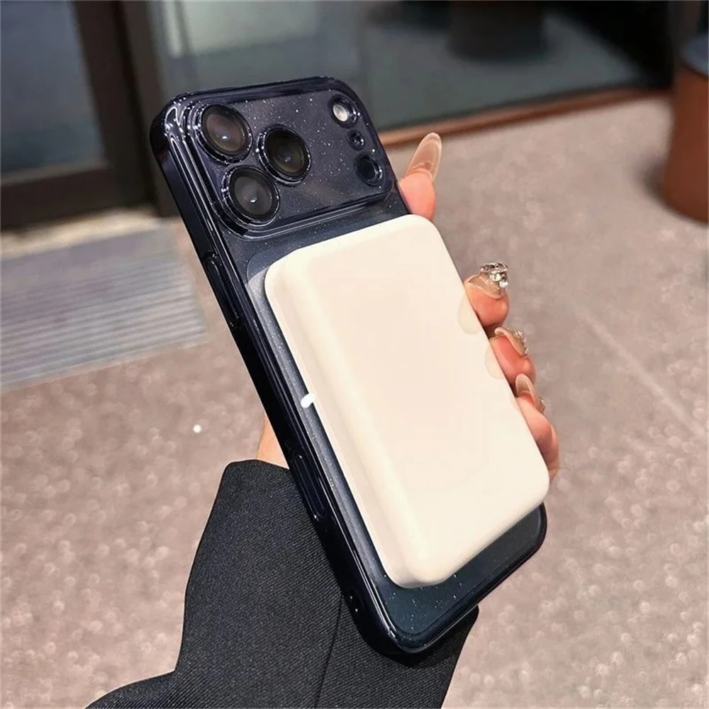 Magnetic Glitter Clear Phone Case For Iphone Pro Max Plus_voghion.com