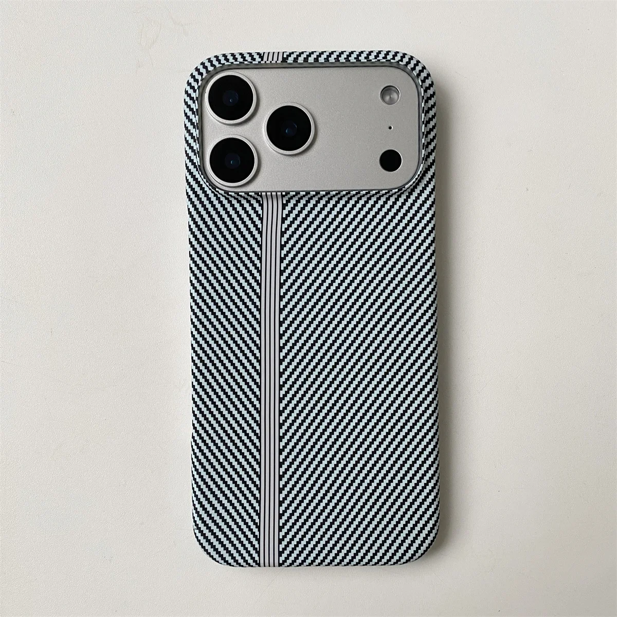 Elegant Carbon Fiber Kevlar Pattern Shockproof Retro Leather Phone Case
