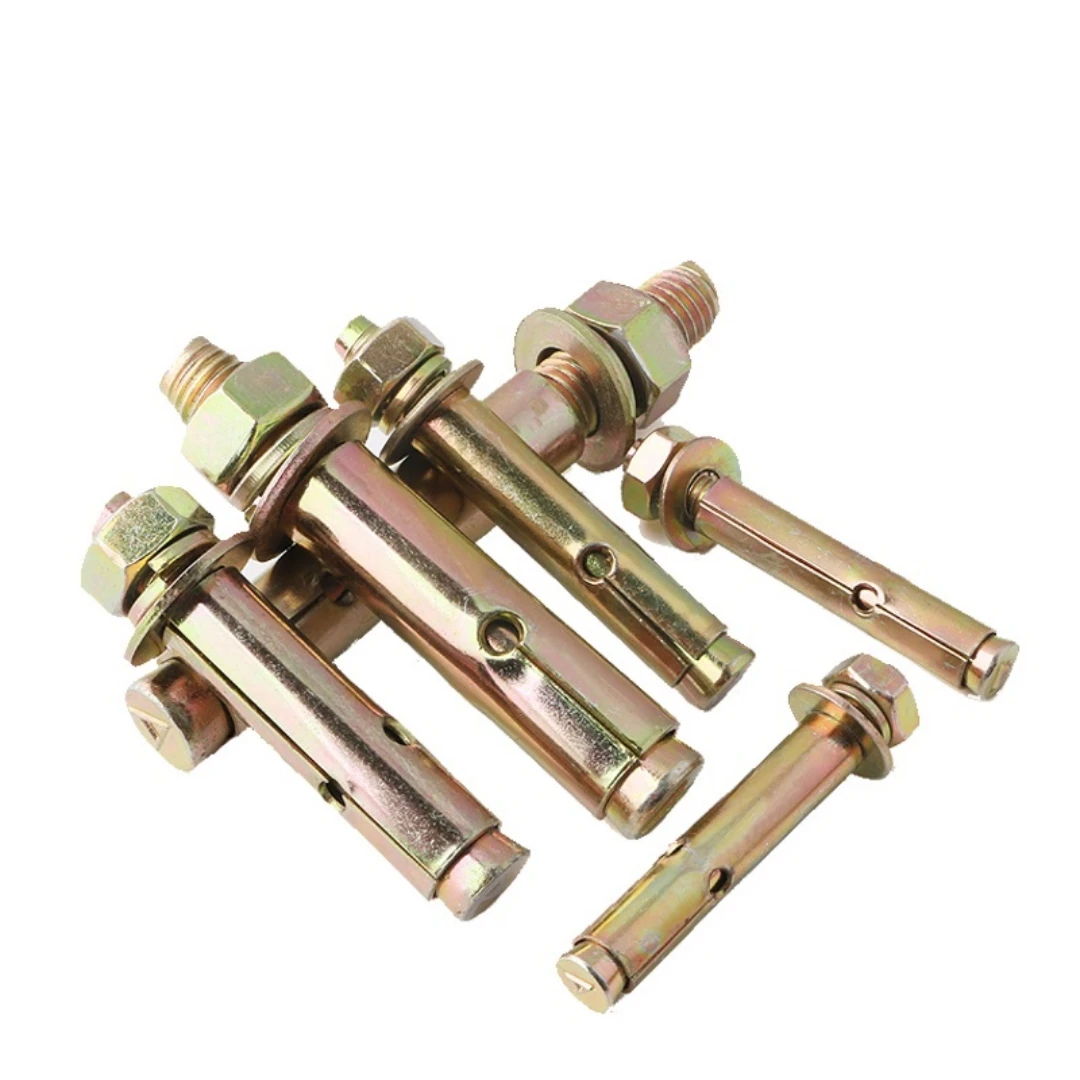 M6 M8 M10 M12 M14 M16 M18 M20 Heavy Duty Expansion Bolt Anchor Yellow Zinc Plated Fix Bolts Sleeve Anchor for Concrete
