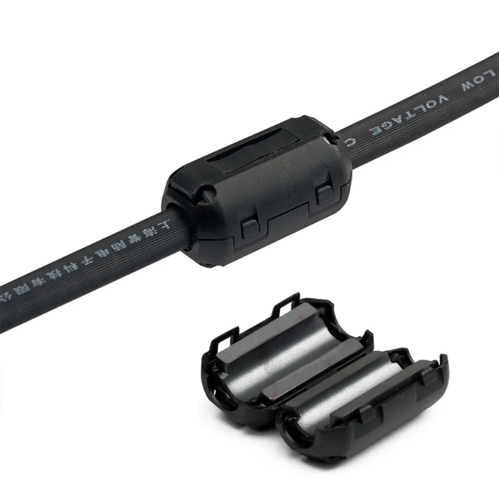 3.5/5/7/9/13mm Cable Connector Snap Type Choke Coil EMI RFI Noise Ring Core Ferrite Bead Clamp Filter Clip Snap Filters Holder cable filter