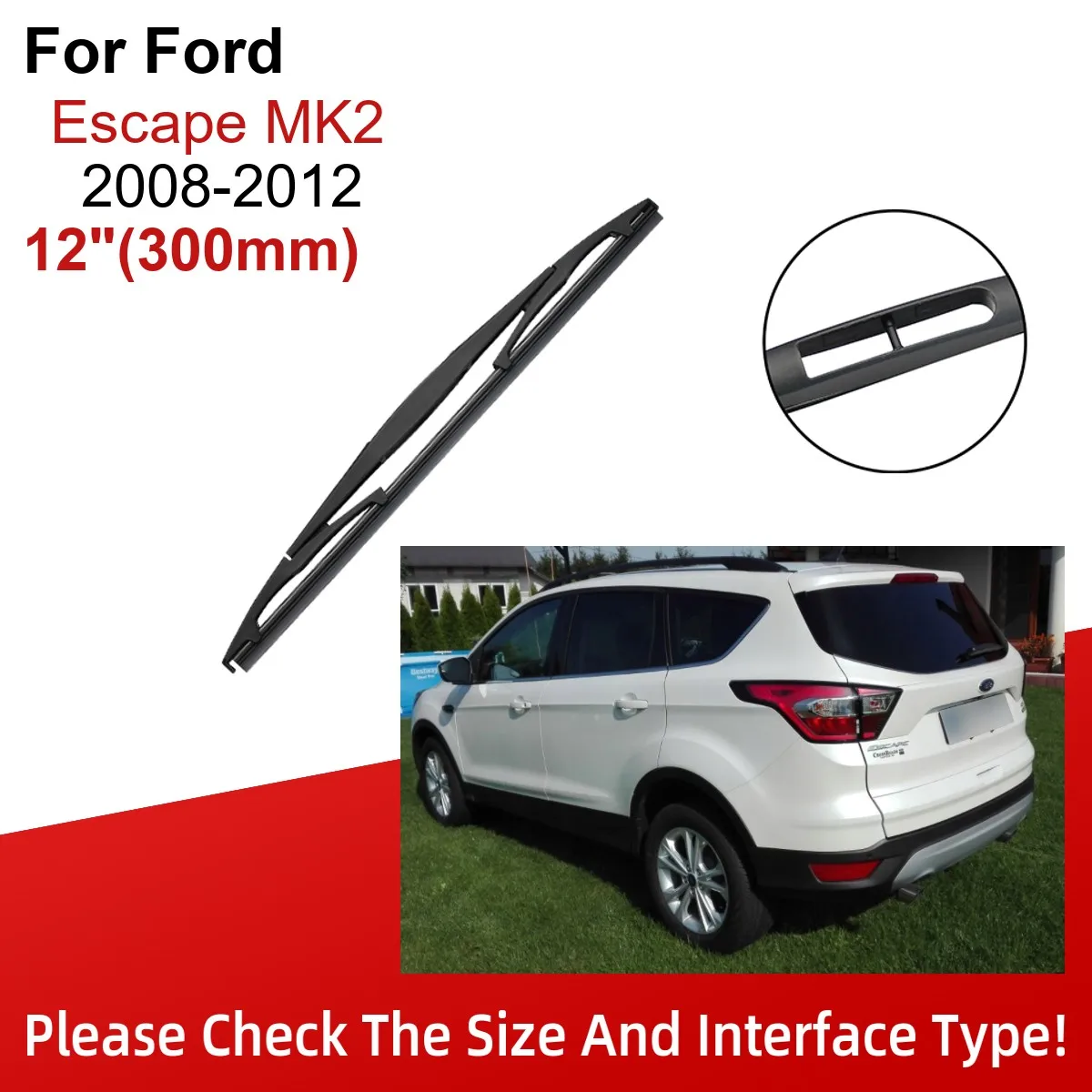 For Ford Escape MK3 Kuga MK2 C520 2013-2019 28+28+11 Front Rear Wiper  Blades Windshield Windscreen Window Cutter Accessories - AliExpress