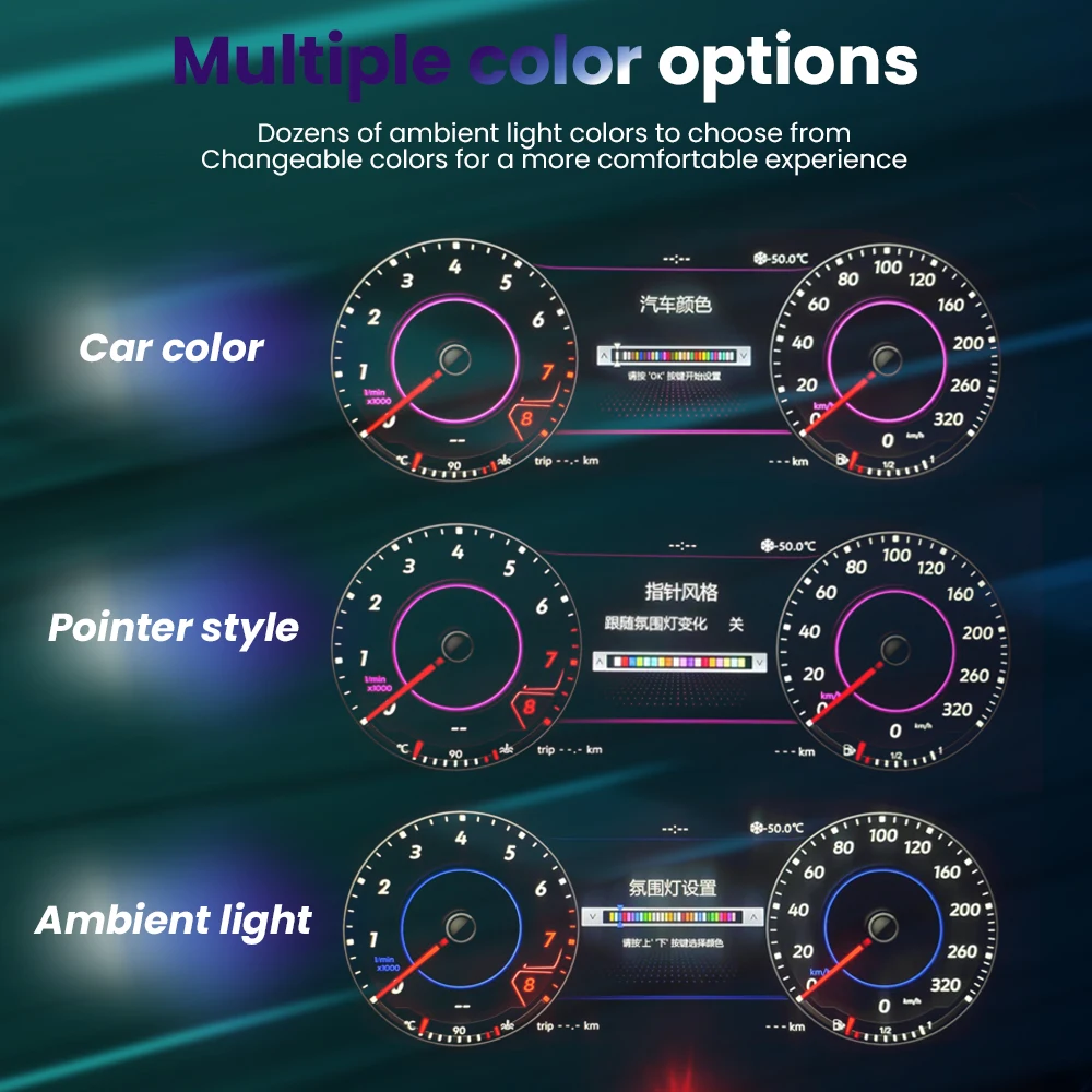 Panel de Instrumentos Digital Inalámbrico con Pantalla LCD de 10.25 Pulgadas y Resolución 1920*720P, Compatible con CarPlay y Android Auto, para Volkswagen Passat B7, CC, Magotan B7, Velocímetro, Navegación 7