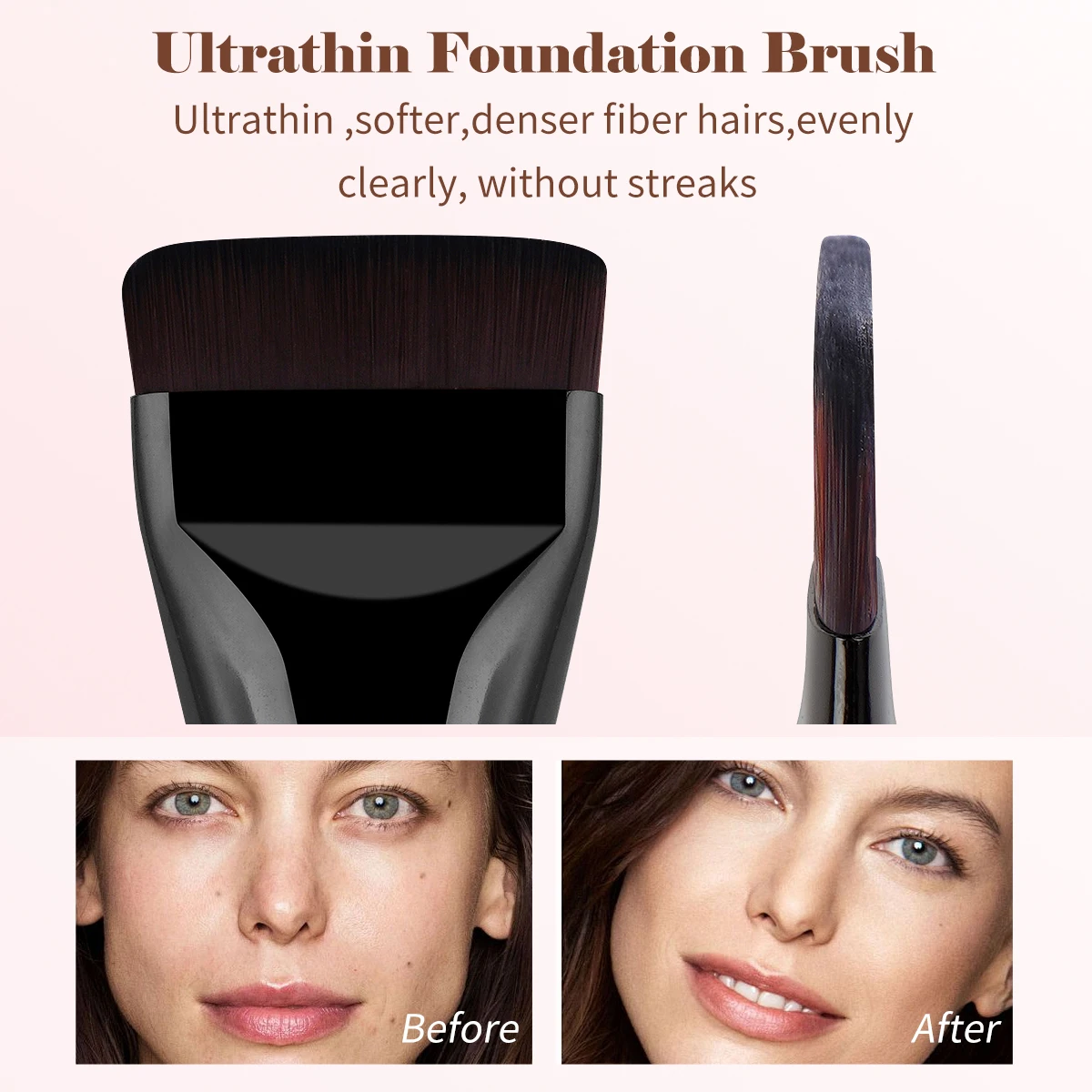 Soft Synthetic Fiber Double Ended Makeup Brush for Liquid Cream Cosmetics