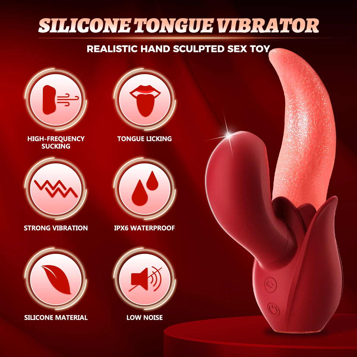 New 2024 Clitoral Stimulator Tongue Vibrator Nipple Tongue Rose Vibrator Sucker