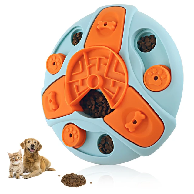 Orange Dog Treat Ball Toy, Interactive Dog Iq Puzzle Toy 3 Holes