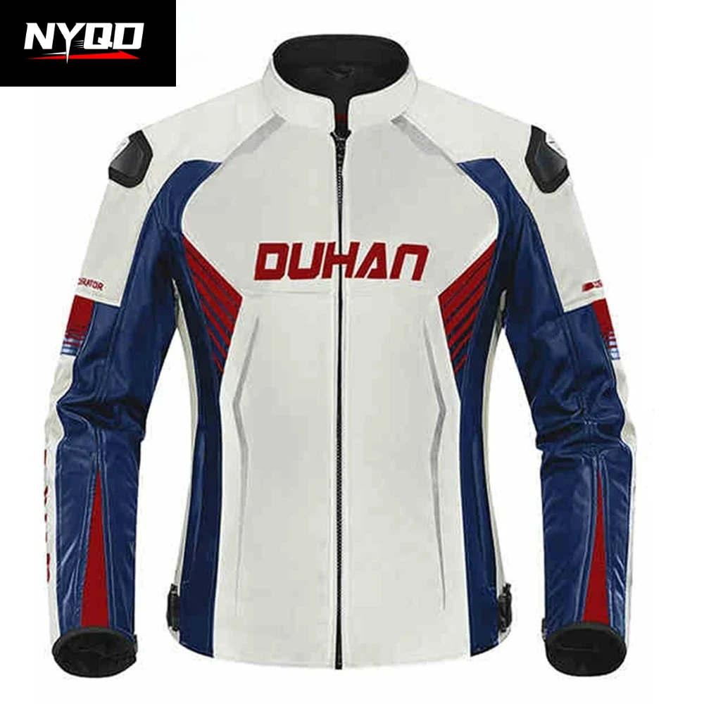 두한 PU 가죽 오토바이 레이싱 재킷 방수 안감 사이클링 오토바이 레이싱 재킷 남녀 탈부착 가능 라이너