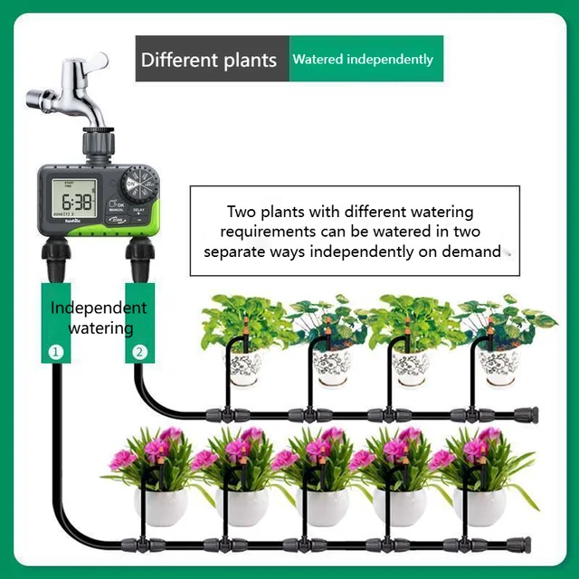 Automatic Irrigation Controller Automatic Watering Intelligent Timing Dual-channel Control One Machine For Multiple Uses 4