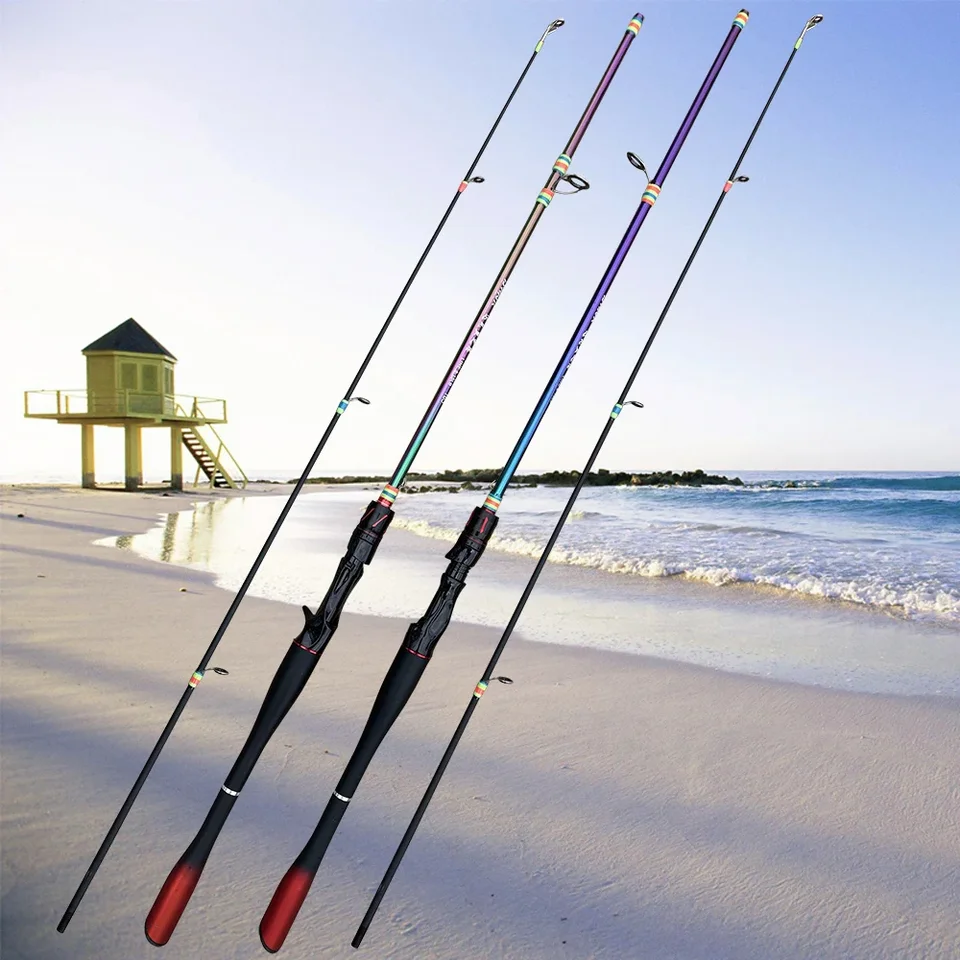 Ensemble Canne à Pêche Et Moulinet,Canne à Pêche Télescopique En Fibre De Carbone De 2,1 M Avec Moulinet Rotatif/appât,Eau - Sport