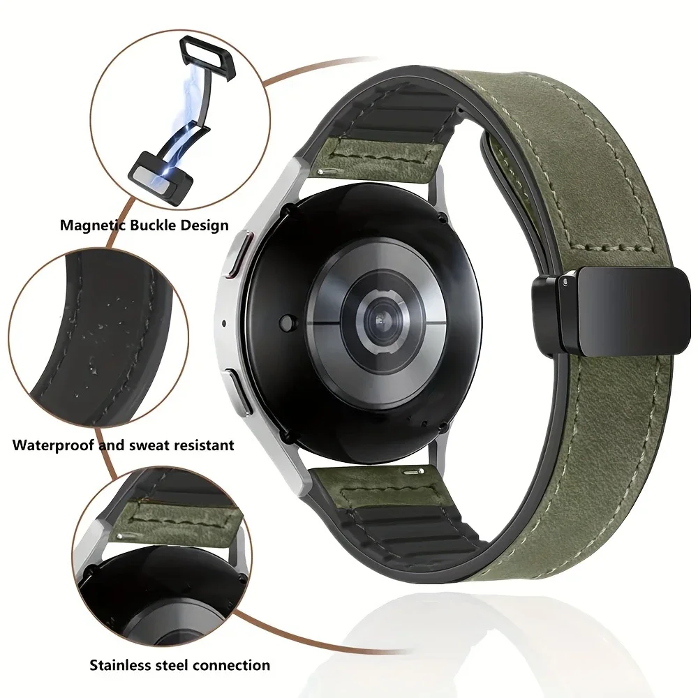 Versatile Leather-Silicone Hybrid Strap