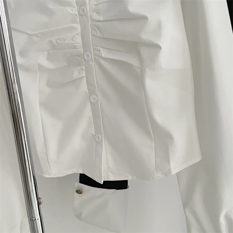 Y2K 3-piece Set Women Crop Coat Blazer White Shirt Halter Sleeveless Bodycon Midi Dress Autumn New Female Korean Chic Outfits