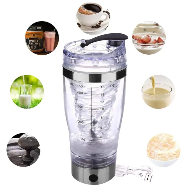 1pc Electric Mixing Cup Portable Protein Powder Shaker Bottle Mixer Bottle Protein Shaker Protein Cup Shaker Fitness Tools 3