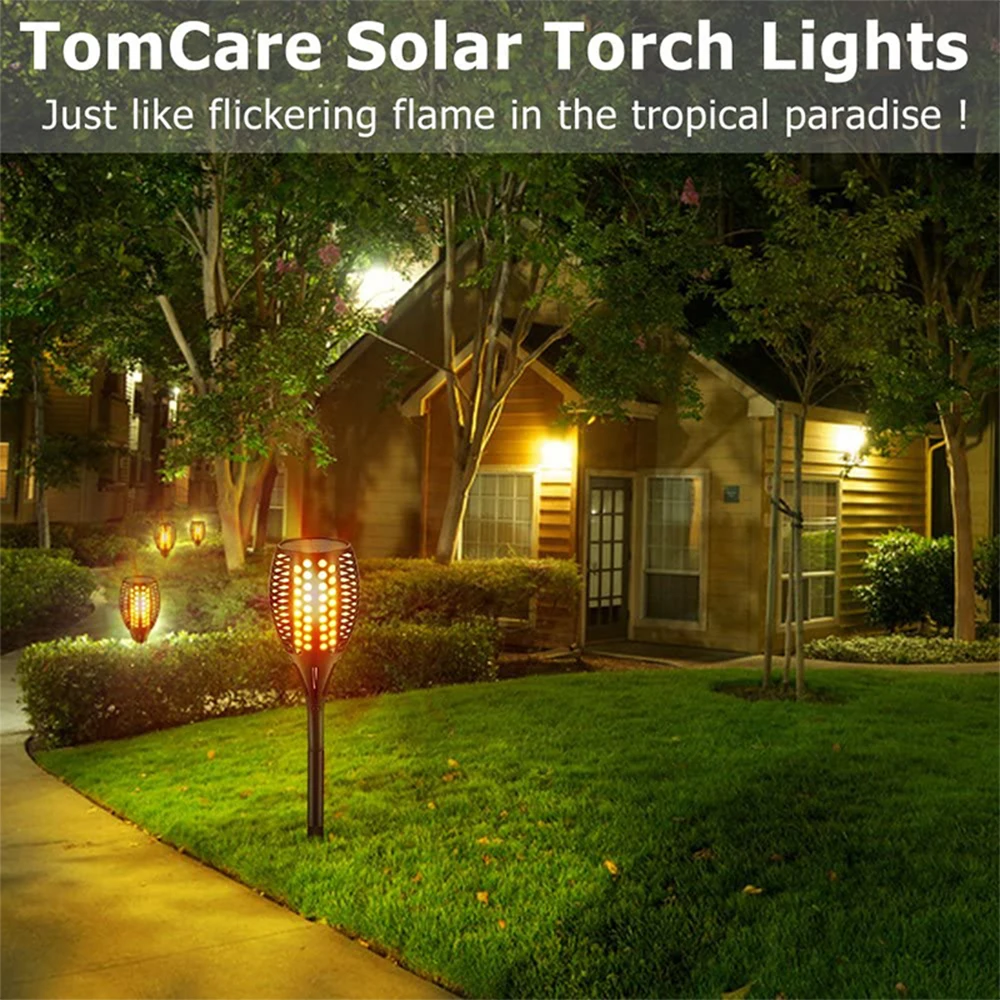 

LED Solar Flame Lawn Light Outdoor IP65 Waterproof Garden Path Lamp for Home Patio Corridor Landscape Decor Atmosphere Lighting