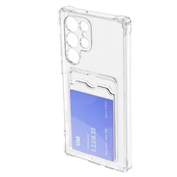 Toocki Transparent Shockproof Wallet Phone Case with Silicone Cover (For SMS S22 Ultra)