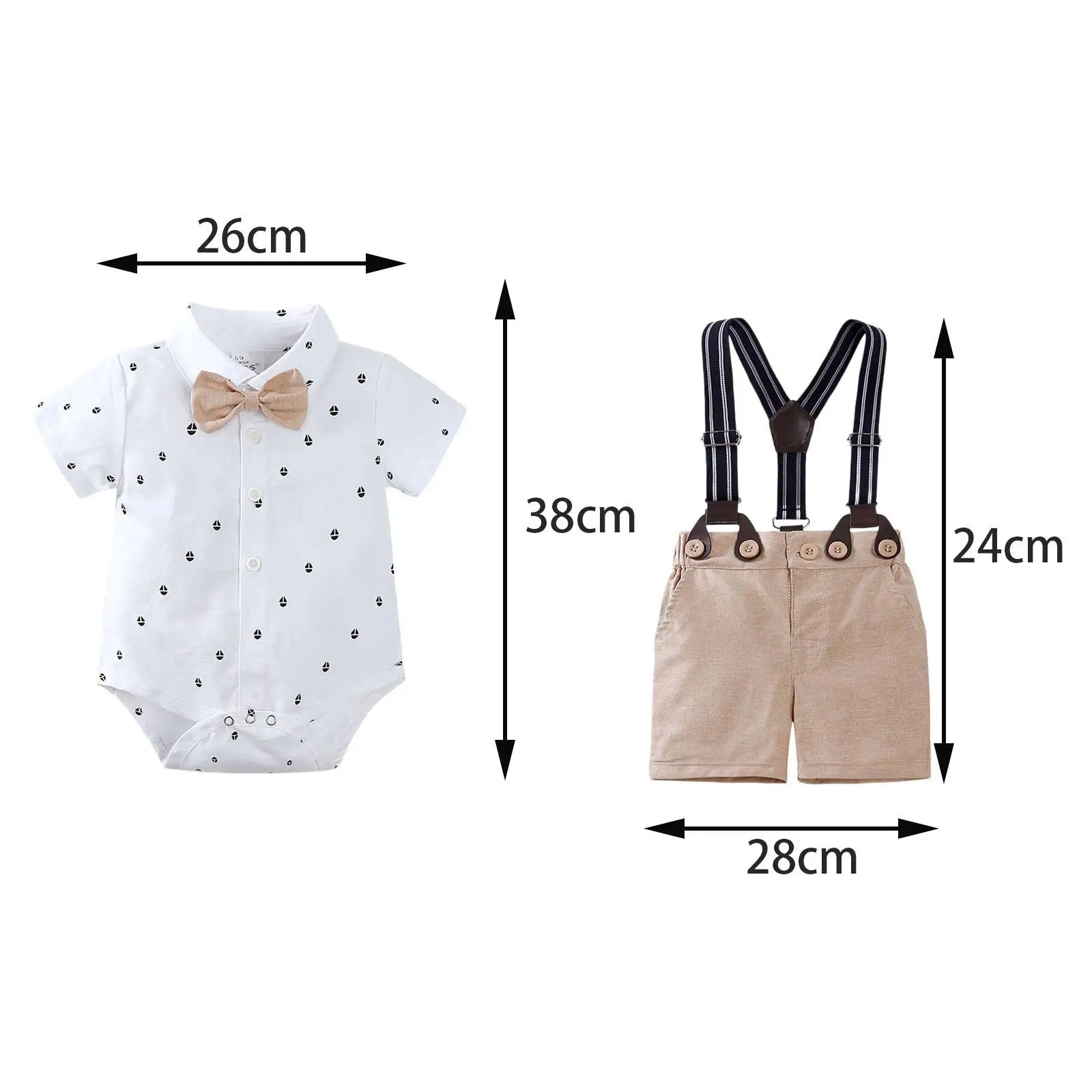 Summer Baby Boy Gentleman Suit Boy Outfits with Suspender Hat Baby Boy Clothes for Birthday Photo Prop Daily Wear Holiday Party