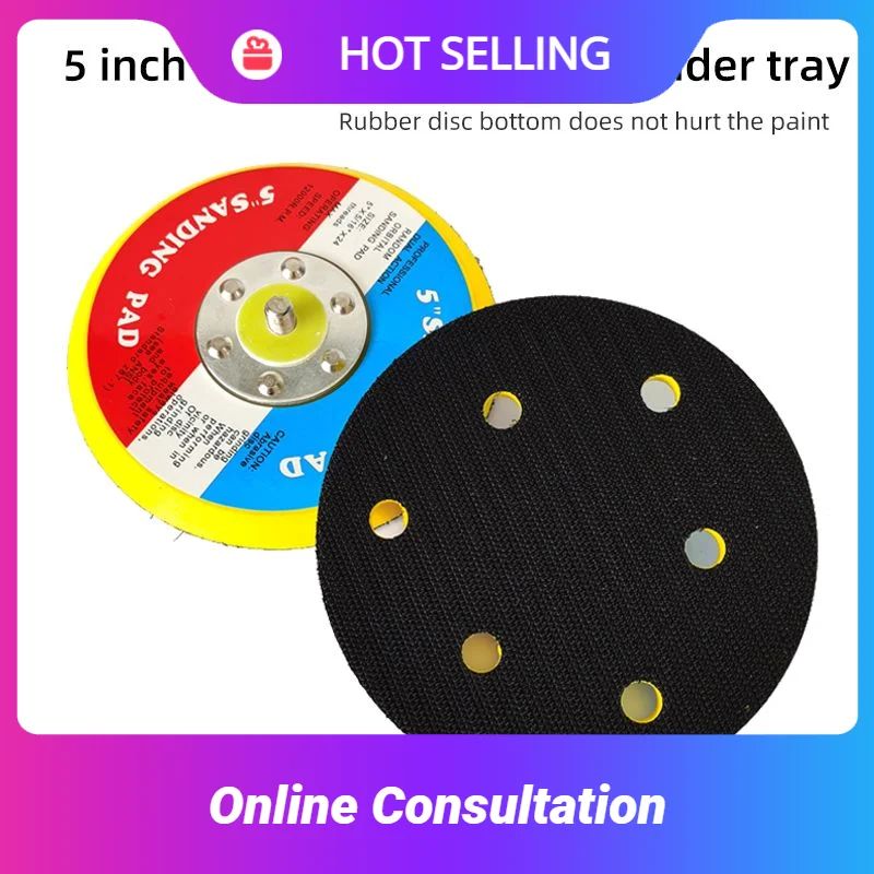 

5 Inch M8 Pneumatic Dry Grinder Tray Automotive Sander Grinding Head Accessories Flocking Sandpaper Machine Discs Polish Tool