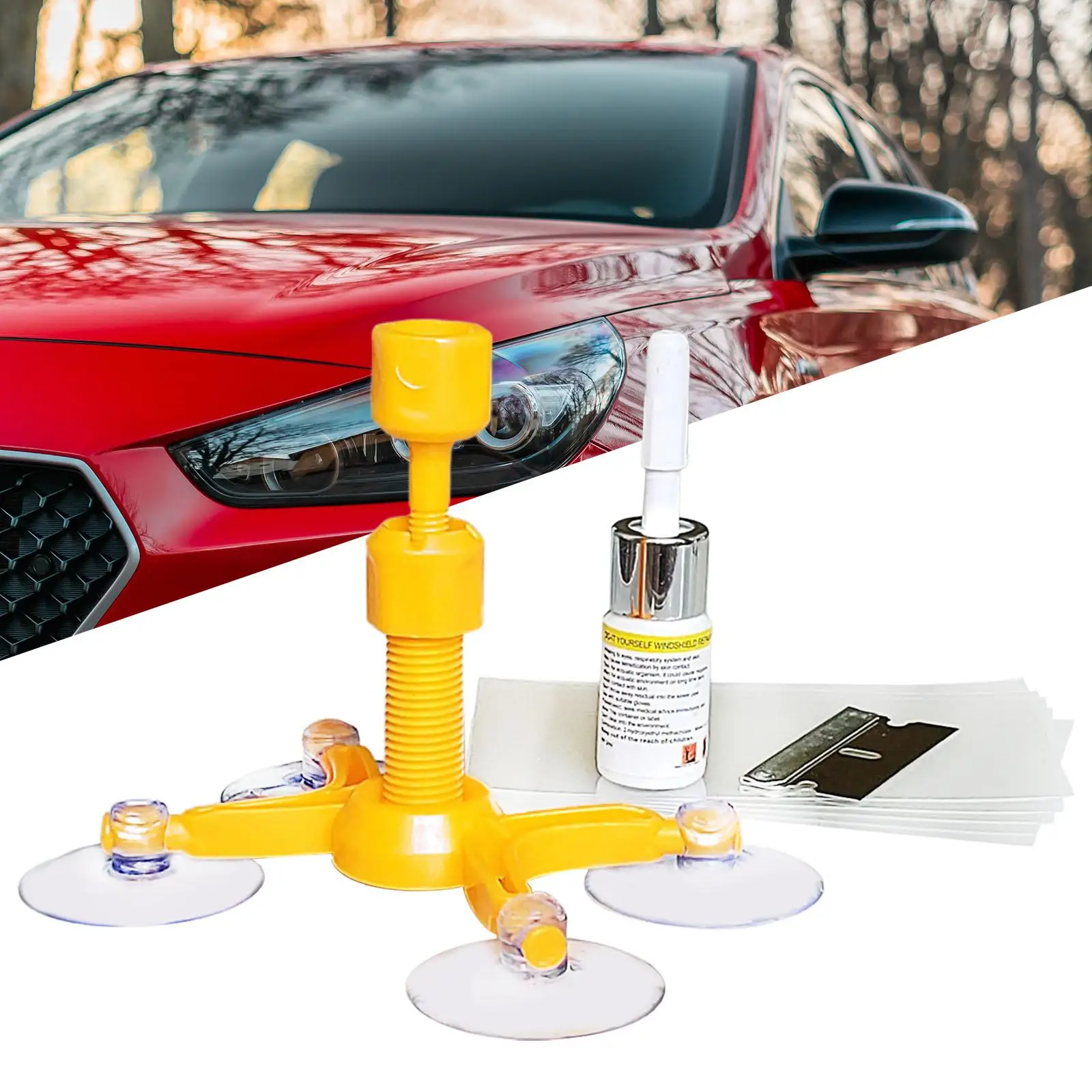Car Windshield Repair Kit For Glass Rock Chip Bulleye Small Damages