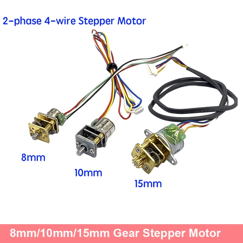 8Mm/10Mm/15Mm Dc 5V 12V Mini Motoriduttore Passo-Passo 2-Fase 4-Wire Micro Full Metal Gear Motore Passo-Passo Fai Da Te Smart Robot Car