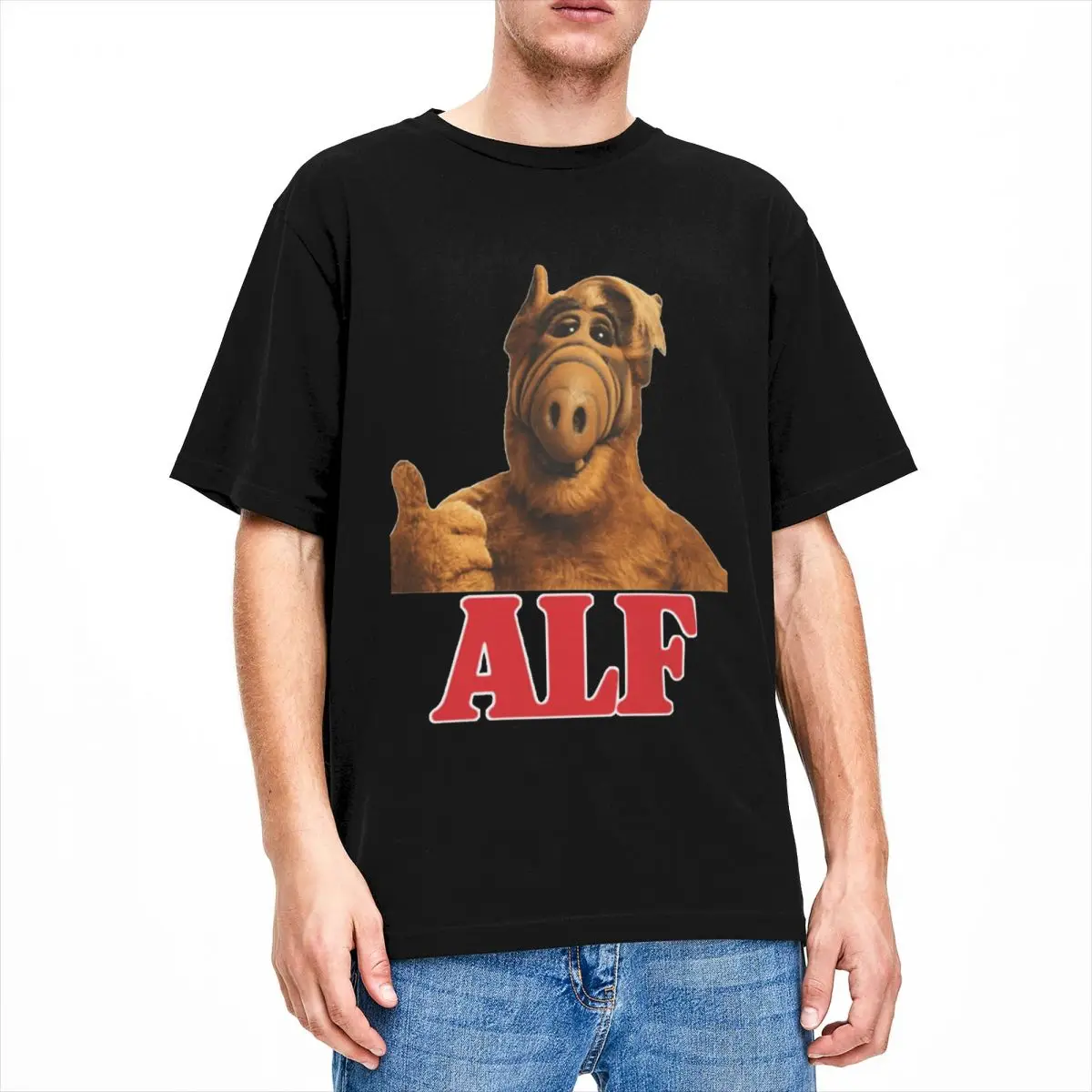Alf Tv Series Shirt Merch Uomo Donna 100% Cotone Vintage O Collo Gordon Shumway Tee Shirt Manica Corta Abbigliamento Regalo Di Natale