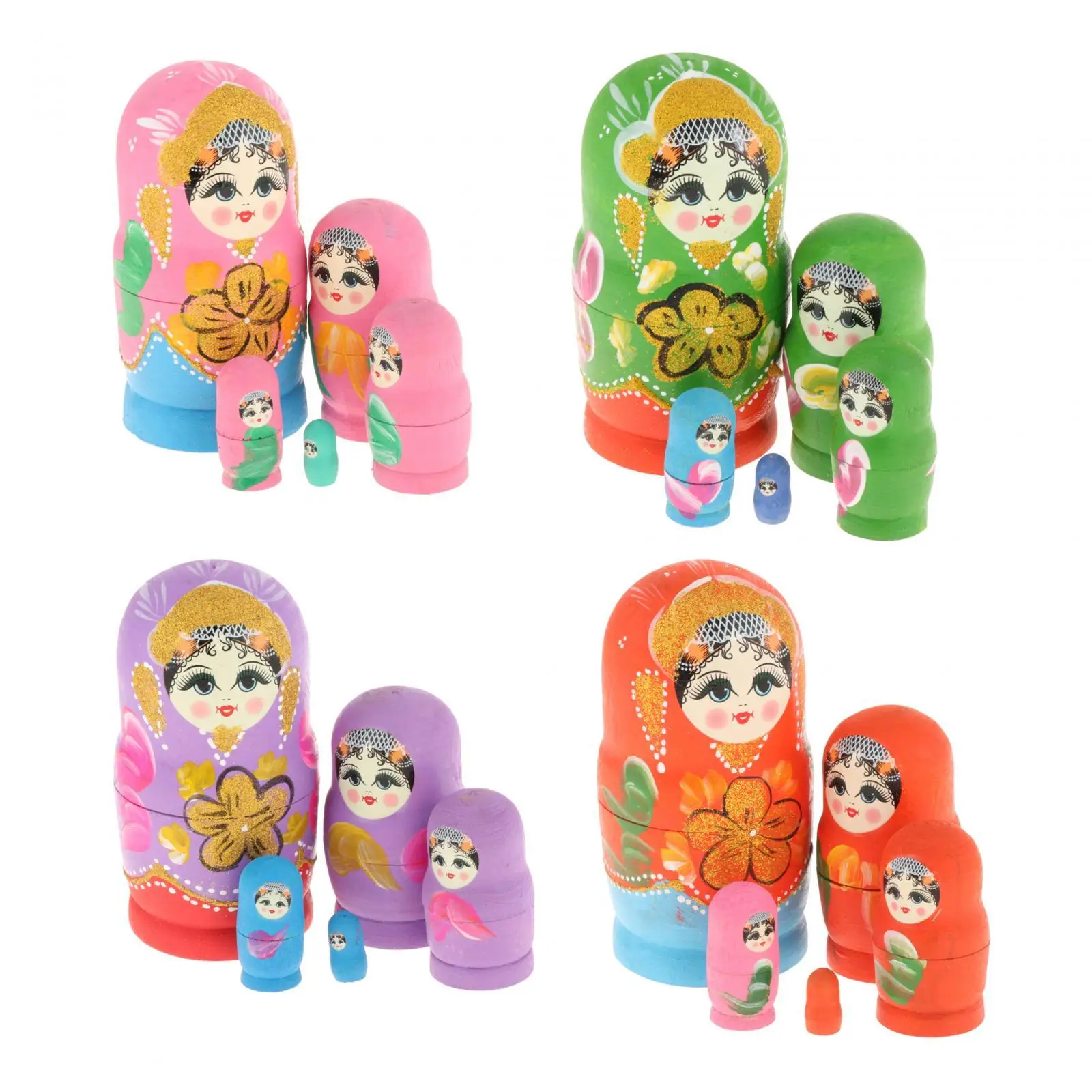 

5 шт. куклы-матрешки, русский домашний декор, деревянный набор ручной работы для детей, праздничный подарок