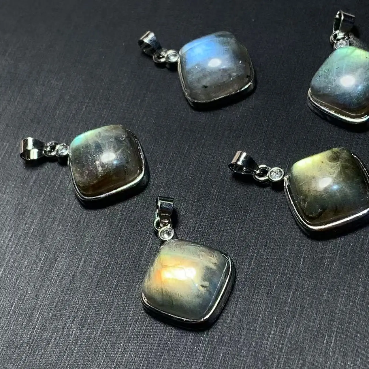 SQUARE Natural Moonstone Pendant  Fine Jewelry Handmade Stones Wholesale Healing Energy Gift Lucky Jewelry