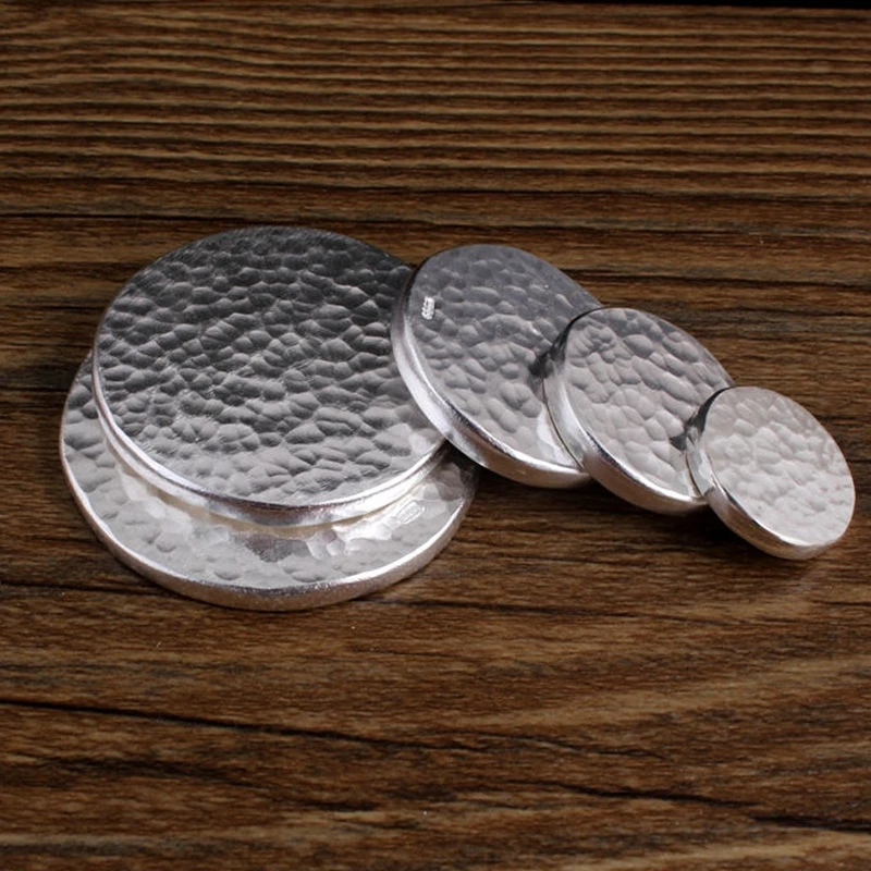 

20mm 25mm30mm35mm 40mm 45mm 999 Silver Round sheet disc Solid For Jewelry making DIY pendant Silver lab material Accessories