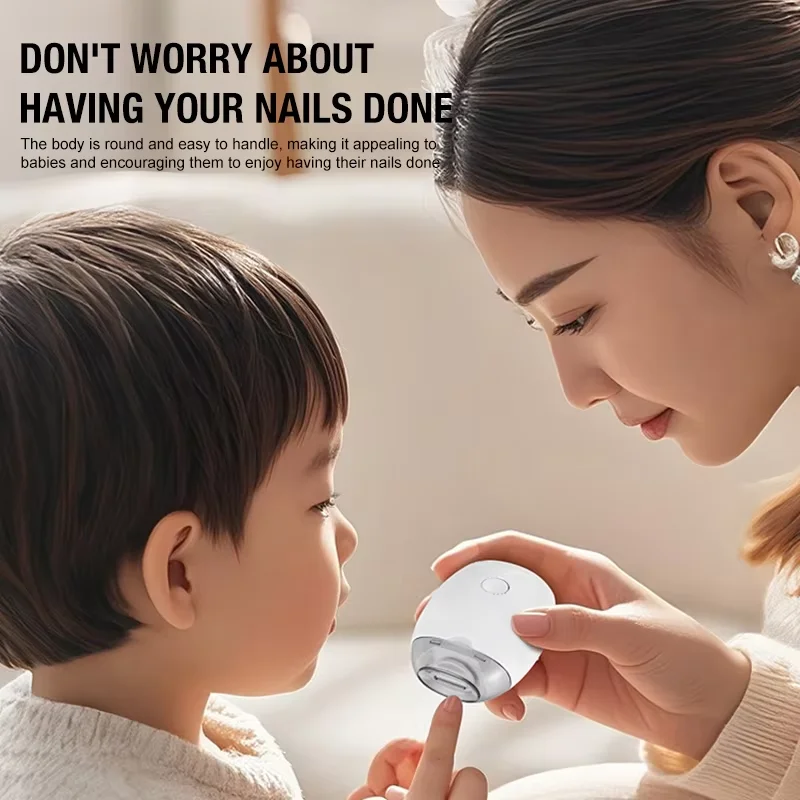 2 IN 1 Electric Nail Clipper Grinder With LED Light For Baby Adult Mini Manicure Tools