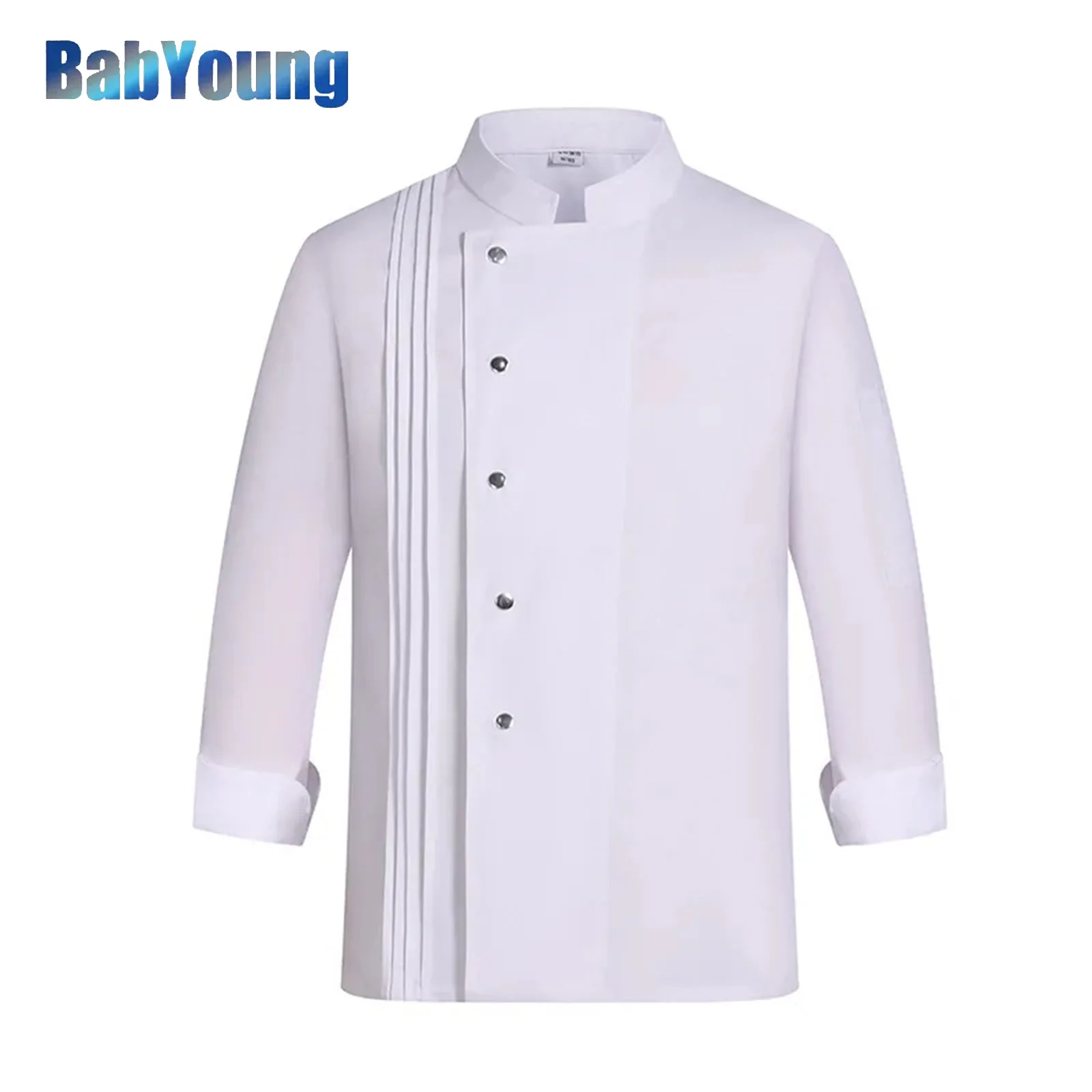 

White Chef Uniform Hotel Kitchen Jacket Pastry Cooking Clothing Restaurant Cook Coat Baker Bakery Cafe Waiter Working Shirt